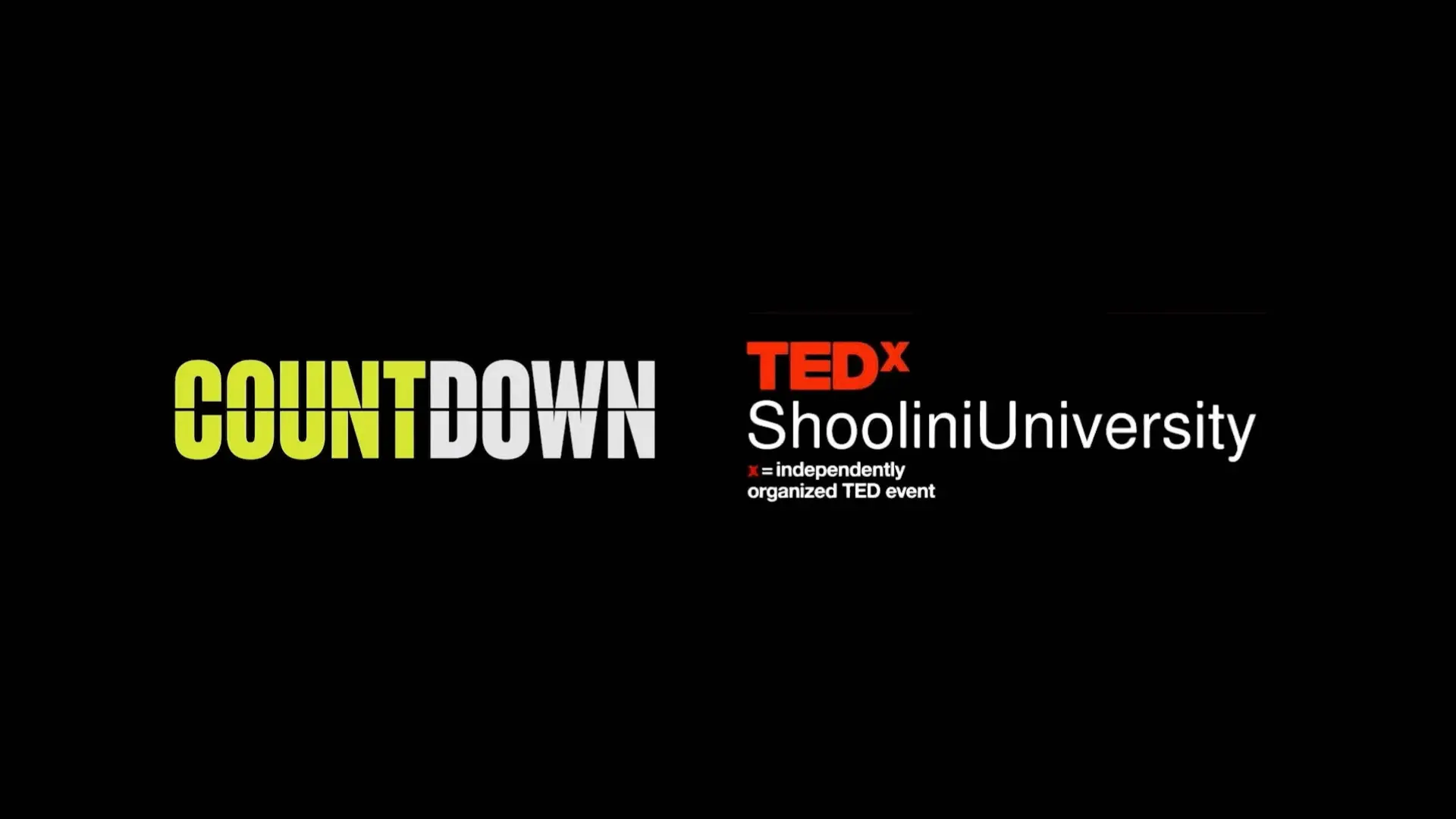 TEDx Countdown Shoolini University event title card